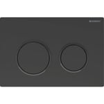 Pulsador Omega20 de Geberit. Doble descarga: negro mate lacado, negro